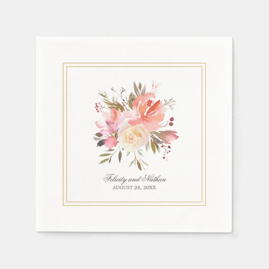 Serviette En Papier Dreamme Floral Mariage Bouquet (Devant)
