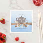 Serviette En Papier Dreamy Blue Floral et Bow Bridal Tea (En situation)