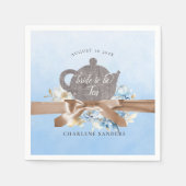 Serviette En Papier Dreamy Blue Floral et Bow Bridal Tea (Devant)