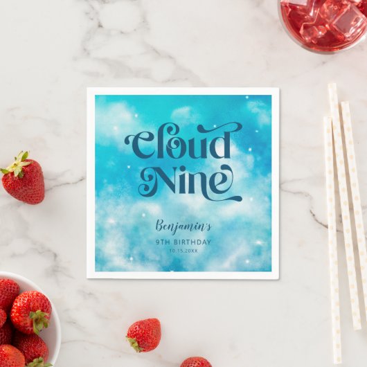 Serviette En Papier Dreamy Blue Sky Cloud Neuf fête d'anniversaire (En situation)