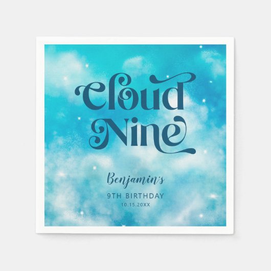 Serviette En Papier Dreamy Blue Sky Cloud Neuf fête d'anniversaire (Devant)