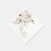 Serviette En Papier Dreamy Foliage Mariage V1 Blush Pink ID817 (Coin)