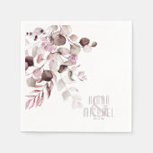 Serviette En Papier Dreamy Foliage Mariage V1 Bourgogne ID817 (Devant)