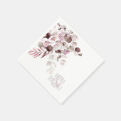 Serviette En Papier Dreamy Foliage Mariage V1 Bourgogne ID817 (Coin)