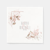 Serviette En Papier Dreamy Foliage Mariage V2 Blush ID817 (Devant)