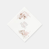 Serviette En Papier Dreamy Foliage Mariage V2 Blush ID817 (Coin)