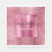 Serviette En Papier Dreamy Glitzy Girl Pink Sparkle (Devant)