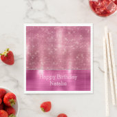 Serviette En Papier Dreamy Glitzy rose étincelant (En situation)