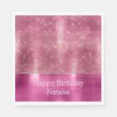 Serviette En Papier Dreamy Glitzy rose étincelant (Devant)