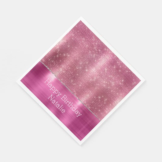 Serviette En Papier Dreamy Glitzy rose étincelant (Coin)