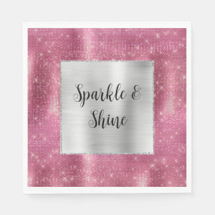 Serviette En Papier Dreamy Glitzy rose étincelant