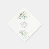 Serviette En Papier Dreamy Greenery Mariage V2 Green/Blue ID817 (Coin)