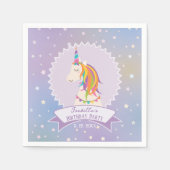 Serviette En Papier Dreamy Magic Rainbow Unicorn Girly Birthday (Devant)
