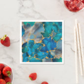 Serviette En Papier Dreamy Ocean Blue et Gold (En situation)