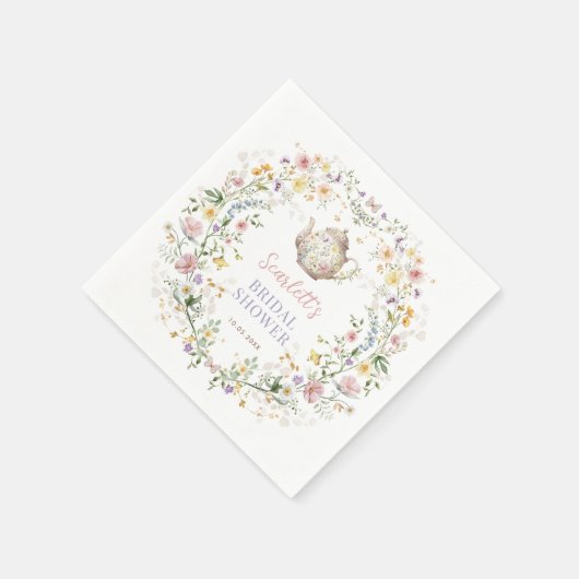 Serviette En Papier Dreamy Pastel Fête des mariées Fleur sauvage Tea P (Coin)