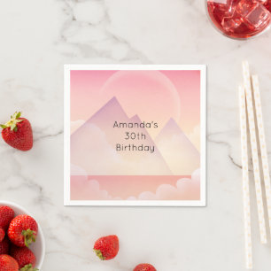 Serviette En Papier Dreamy Pastel Mountain Paysage Anniversaire