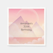 Serviette En Papier Dreamy Pastel Mountain Paysage Anniversaire (Devant)