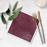 Serviette En Papier Dreamy Watercolor Abstract Wedding Burgundy ID817<br><div class="desc">Delicate, foliage arrangements with small flower accents in soft, dreamy shades of cream, taupe and rose with splashes of burgundy glitter and unique design layouts make this an exciting collection, especially for autumn weddings. The coordinating wedding table napkin shown here features a deep burgundy, watercolor texture with waves of rose....</div>