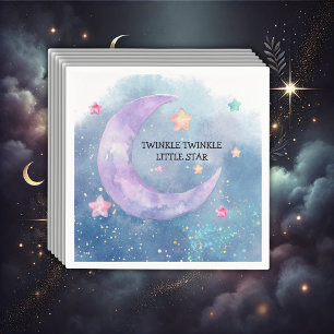 Serviette En Papier Dreamy Watercolor Twinkle Little Star Baby shower