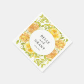 Serviette En Papier Dreamy Yellow Rose Mariage (Coin)