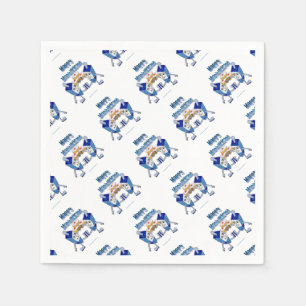 Serviette En Papier Dreidels de Hanoukka dansants et beignets de gelée