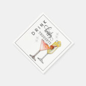 Serviette En Papier Drink Happy Thoughts Cocktail Napkins (Coin)