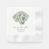 Serviette En Papier Drinks On Me Custom Dog Drawn Wedding (Devant)