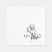 Serviette En Papier Drinks On Me Cute Fun Dog Cocktail Napkins (Devant)