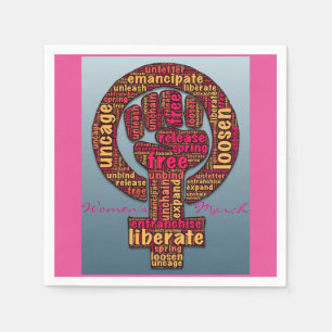 Serviette En Papier droits des femmes 2017 levée d'un poing