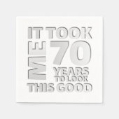 Serviette En Papier Drôle 70 ans disant citation (Devant)