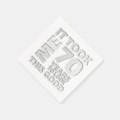 Serviette En Papier Drôle 70 ans disant citation (Coin)