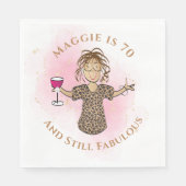 Serviette En Papier Drôle 70 et Fabulous Ethnic Sassy 70e anniversaire (Devant)