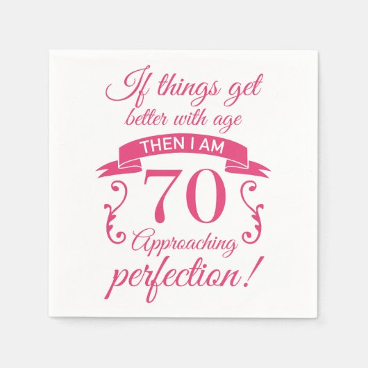 Serviette En Papier Drôle 70e anniversaire 'Perfection' (Devant)