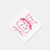 Serviette En Papier Drôle 75e anniversaire 'Perfection' (Coin)
