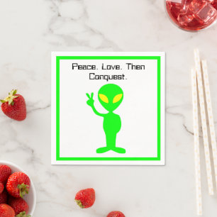 Serviette En Papier Drôle Alien Sci-Fi Cartoon Art Extraterrestre