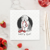 Serviette En Papier Drôle Allons-y ! Walk Old English Sheepdog (Gris 1 (En situation)