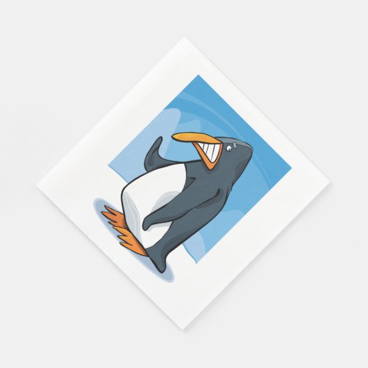 Serviette En Papier Drôle Angry Penguin Cartoon Cool (Coin)
