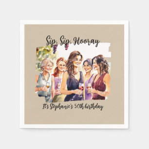 Serviette En Papier Drôle automne dégustation de vin de la femme 50e a