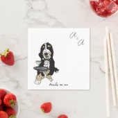 Serviette En Papier Drôle Bernedoodle Cocktail (En situation)