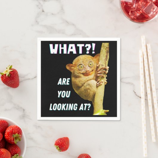 Serviette En Papier Drôle Big Eyed Tarsier Ce que vous regardez (En situation)