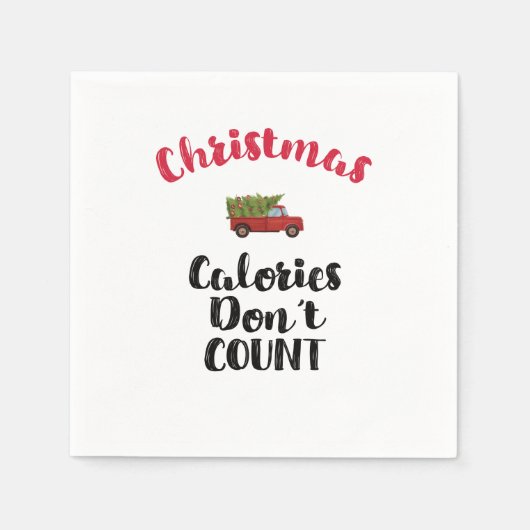 Serviette En Papier Drôle Calories de Noël ne comptent pas dire (Devant)