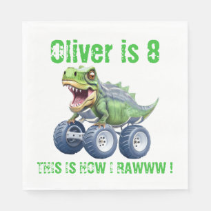 Serviette En Papier Drôle camion monstre dinosaure