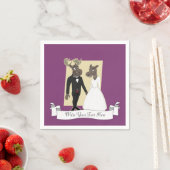 Serviette En Papier Drôle Caricature du Mariage d'orignal (En situation)
