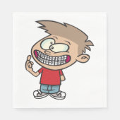 Serviette En Papier Drôle Cartoon Boy avec Braces Smile (Devant)