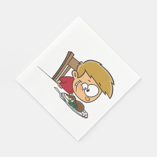 Serviette En Papier Drôle Cartoon Boy excité pour le dîner (Coin)