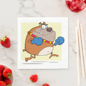 Serviette En Papier Drôle Cartoon Bulldog Boxer Chien