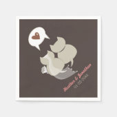 Serviette En Papier Drôle Cartoon Chats Mariage répétition serviettes (Devant)