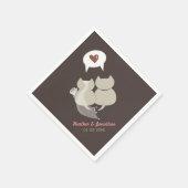 Serviette En Papier Drôle Cartoon Chats Mariage répétition serviettes (Coin)