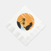 Serviette En Papier Drôle Chat Watching Sunset scène - Black Cat Sunse (Coin)