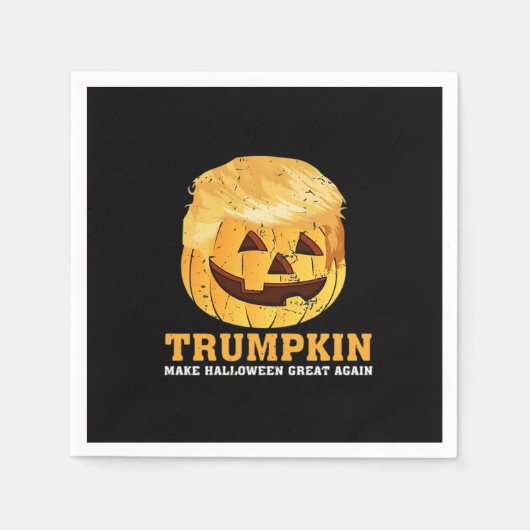Serviette En Papier Drôle Citrouille Trumpkin Halloween (Devant)